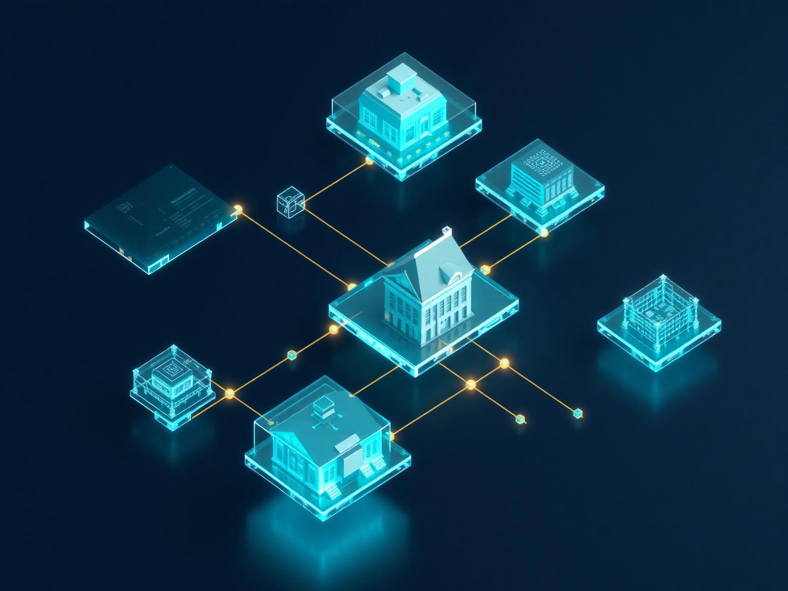 AI infrastructure system diagram connecting listings, CRM, transactions and tenant workflows